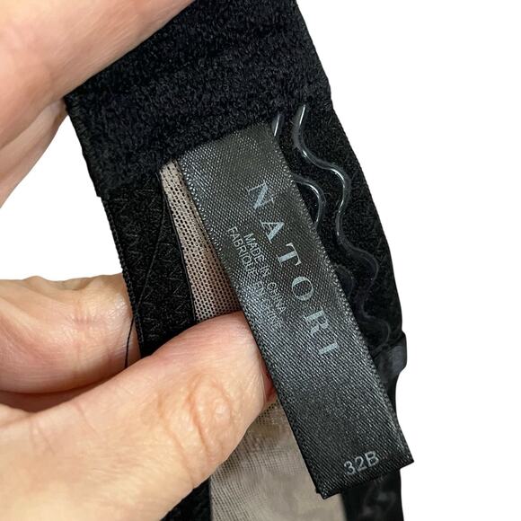 Natori Calais Strapless Bra 32B Lace Underwired Lightly Lined Molded Black Nude - Picture 8 of 10